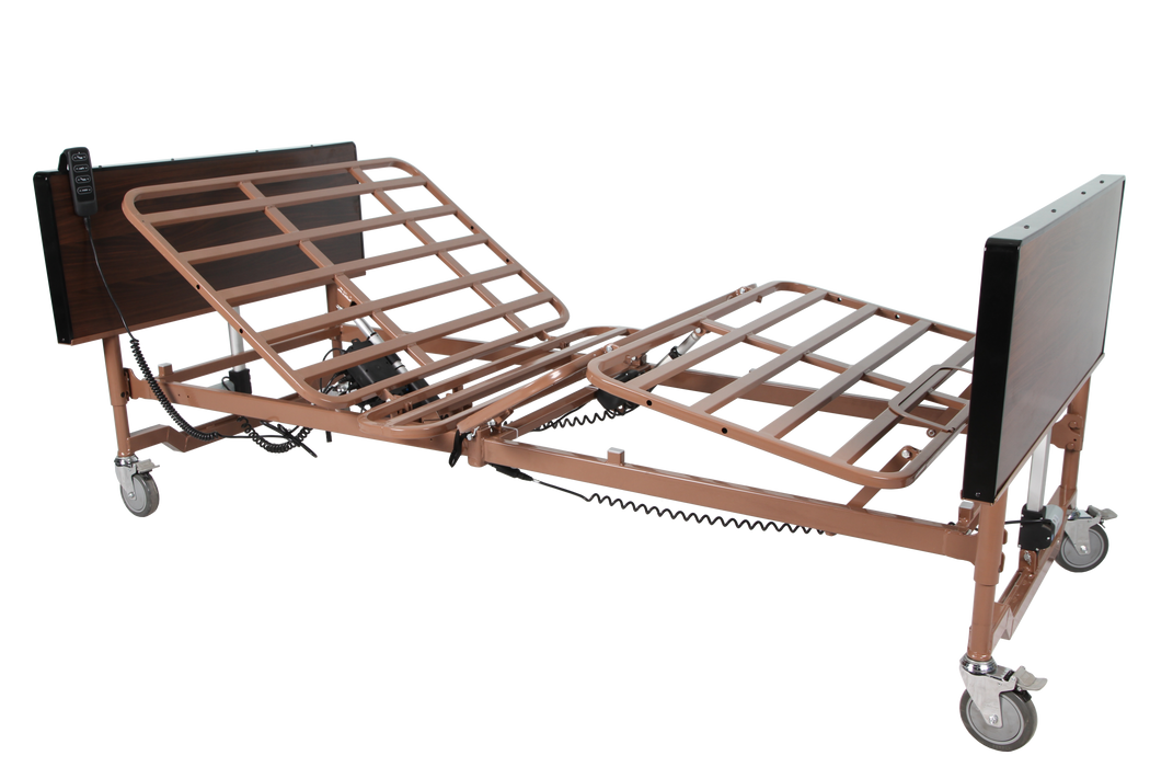 CostCare B142S Full Electric Bariatric Homecare Bed In Elevated Head And Knee Position View