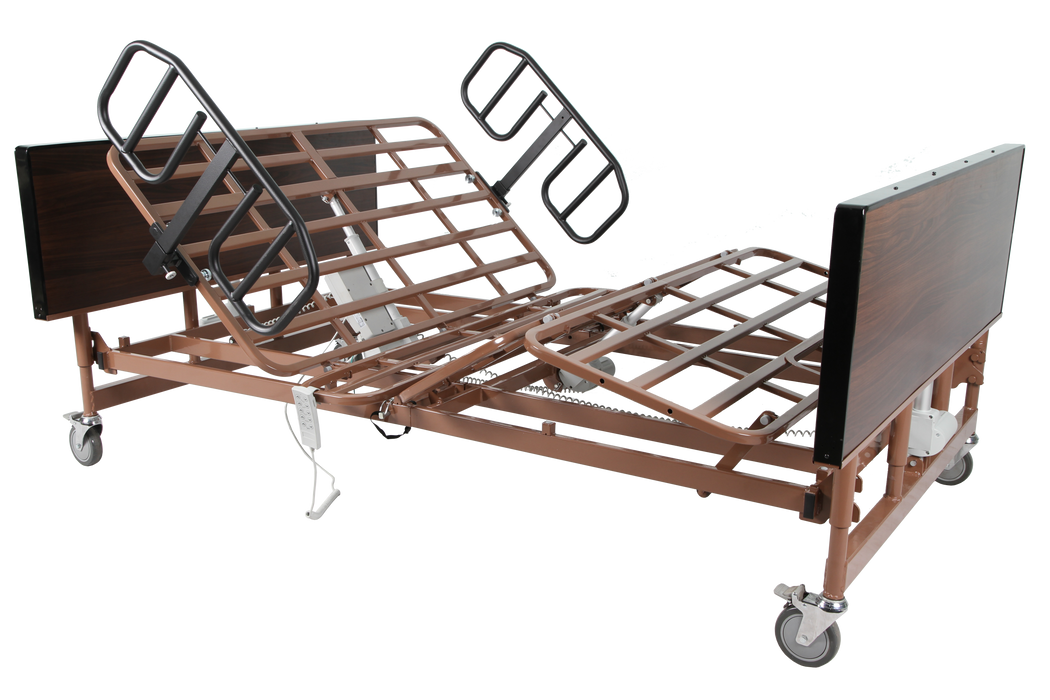 CostCare B154S Full Electric Bariatric Homecare Bed In Elevated Head And Knee Section Position View