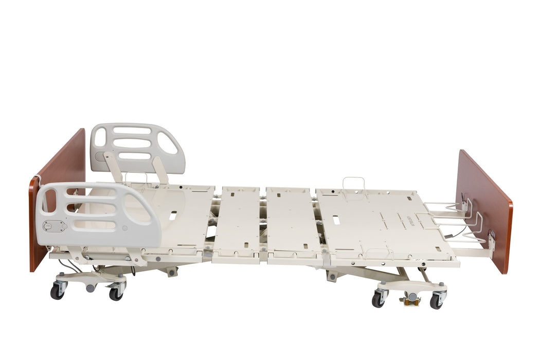 CostCare B359 Heavy Duty Bariatric Width Convertible LTC Low Bed Fully Flat With Half Rails View