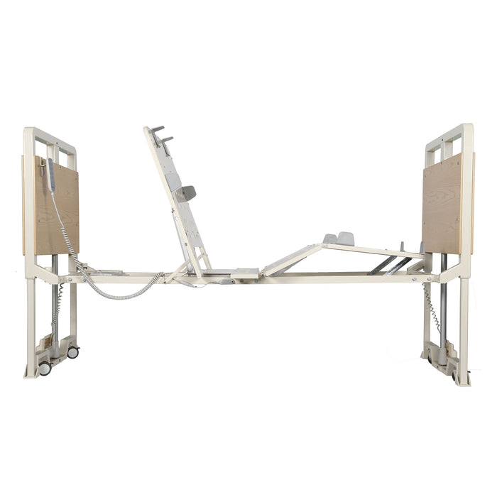 CostCare B437 Ultra Low Long Term Care Bed In High Position Raised Head And Knee Section View