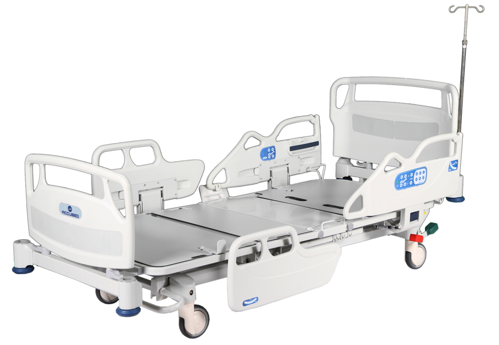 CostCare B730 Acute Care Medical Bed With Boards And Rails In Low Height Position View