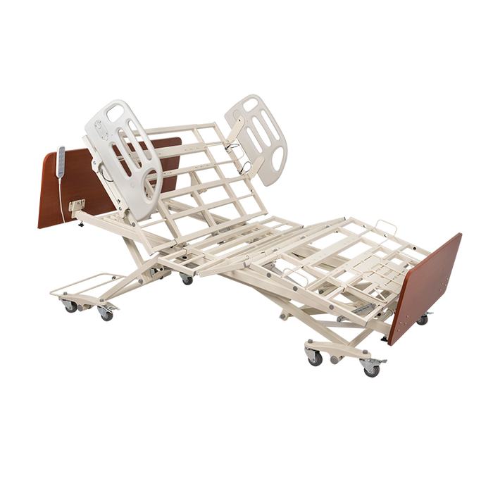 Composite Side Rails Dynarex DB600 Bariatric HD Long-Term Care Bed Heavy-Duty Steel Frame with Adjustable Auto-Contour and Pressure-Relief Support for Bariatric Patients