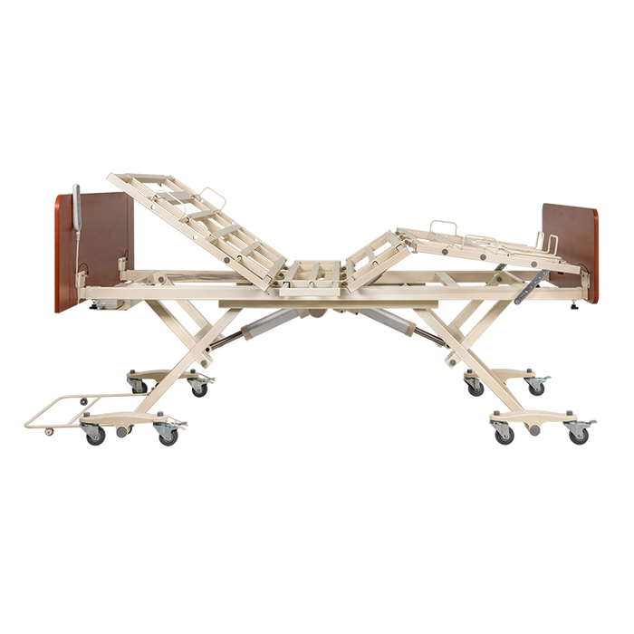 Side View Dynarex DB600 Bariatric HD Long-Term Care Bed Heavy-Duty Steel Frame with Adjustable Auto-Contour and Pressure-Relief Support for Bariatric Patients