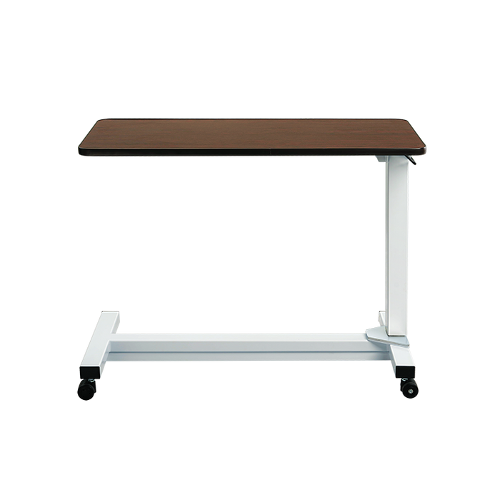Easy to Adjust Dynarex Bariatric Heavy-Duty Overbed Table with Height-Adjustable Steel Frame, Cherry Finish 500 lb Capacity