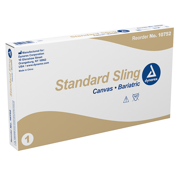 Box Details Dynarex Bariatric Standard Seat and Back Canvas Patient Lift Sling, 600 lb Capacity