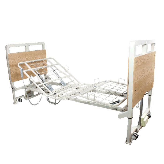 Trendelenburg Dynarex D500 LTC 5 Function Ultra-Low Bed Adjustable Long-Term Care Hospital Bed for Patients with Limited Mobility
