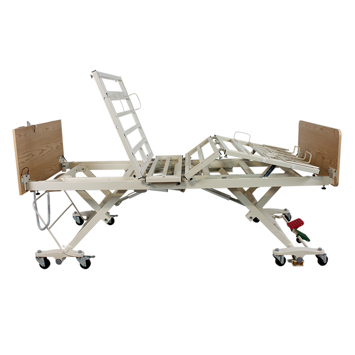 Trendelenburg Dynarex DB300 Bariatric 5-Function Low Long-Term Care Bed with 750 lb Capacity