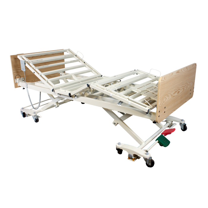 Tool Free Dynarex DB300 Bariatric 5-Function Low Long-Term Care Bed with 750 lb Capacity