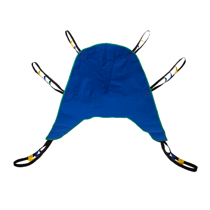 Blue Dynarex Divided Leg Sling Durable Polyester with Suede Lining, 450 lb Capacity for Safe Patient Transfers from Bed or Wheelchair