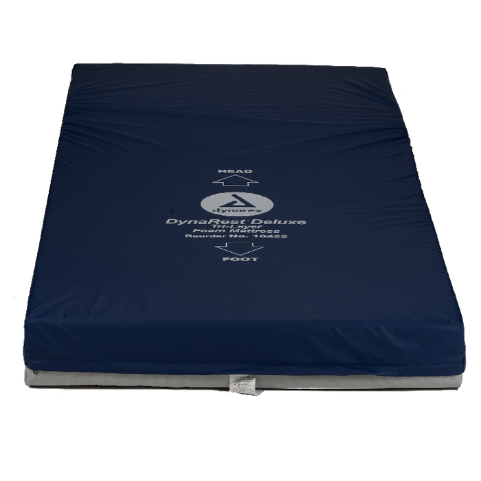 High Quality Dynarex DynaRest Deluxe Tri-Layer Foam Mattress for Pressure Redistribution, Comfort, and Support in Home and Healthcare Settings
