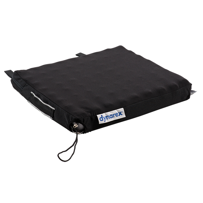 Black Dynarex Ever-Soft Air Cushion Wheelchair Cushion for Pressure Injury Prevention and Pressure Redistribution Up to 300 lb Capacity
