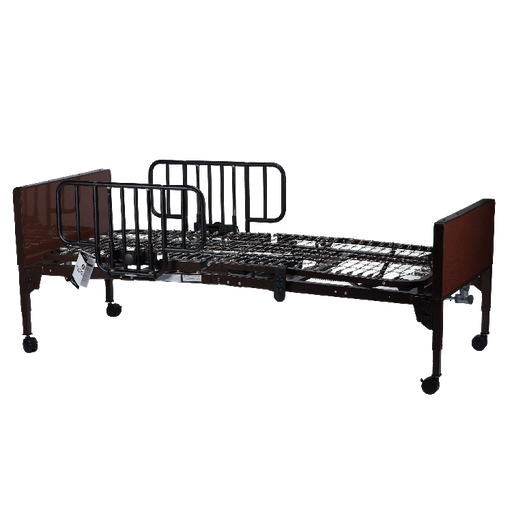 Reliable Dynarex Full-Electric Homecare Bed with Full Rail and Dynarest Multizone Mattress Height Adjustable Steel Frame, 450 lb Capacity