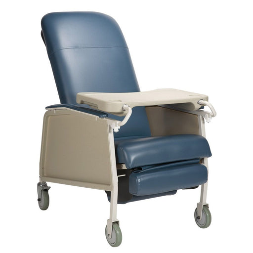 Blueridge Dynarex Geri Chair 3-Position Recliner with Steel Frame, Locking Casters and 250 lb Weight Capacity
