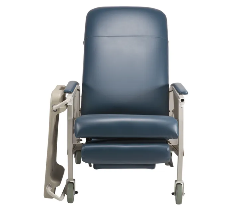 Open Tray Dynarex Geri Chair 3-Position Recliner with Steel Frame, Locking Casters and 250 lb Weight Capacity