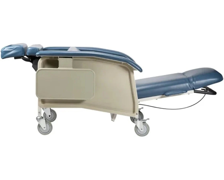 Lay Down View Dynarex Geri Chair Infinite Position Recliner Comfortable, Durable, and Flexible Seating for Healthcare Facilities