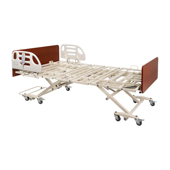 Image with Bedframe Dynarex LTC Bed Accessories for DB600 Bariatric Beds HD Headboard, Footboard, and Composite Swing Down Rail