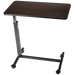 Clean Dynarex Low Overbed Table Adjustable Height, Durable Steel H-Base for Home, Hospital and Rehab Use