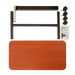 Cherry Set Dynarex Overbed Table Height-Adjustable Rolling Table with Laminate Top for Hospitals, Homecare, and Rehabilitation