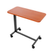 Side View Dynarex Overbed Table Height-Adjustable Rolling Table with Laminate Top for Hospitals, Homecare, and Rehabilitation
