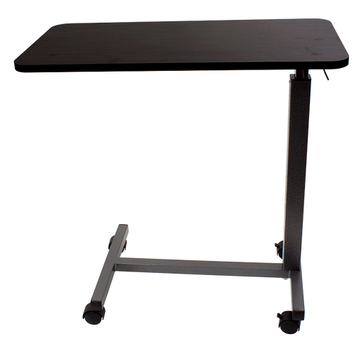 Reliable Dynarex Overbed Table Height-Adjustable Rolling Table with Laminate Top for Hospitals, Homecare, and Rehabilitation