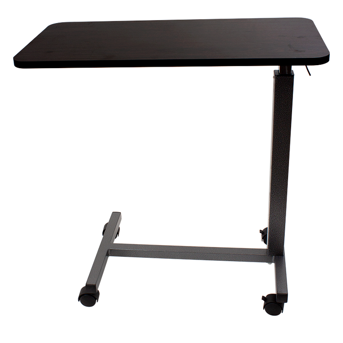 Reliable Dynarex Overbed Table Height-Adjustable Rolling Table with Laminate Top for Hospitals, Homecare, and Rehabilitation