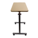 Side View Dynarex Overbed Table Height-Adjustable Rolling Table with Laminate Top for Hospitals, Homecare, and Rehabilitation