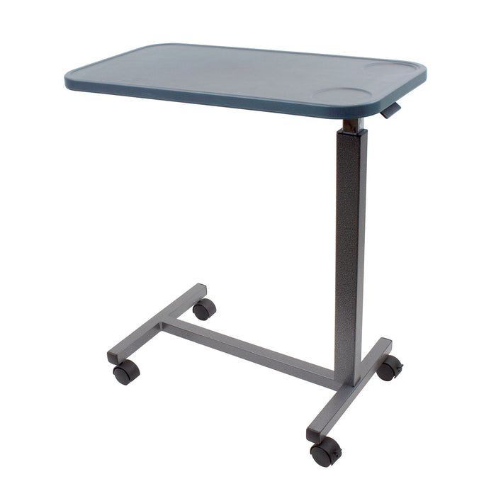 Neat Dynarex Plastic Overbed Table Height-Adjustable, Easy-to-Clean Top, Durable Mobile Healthcare Table