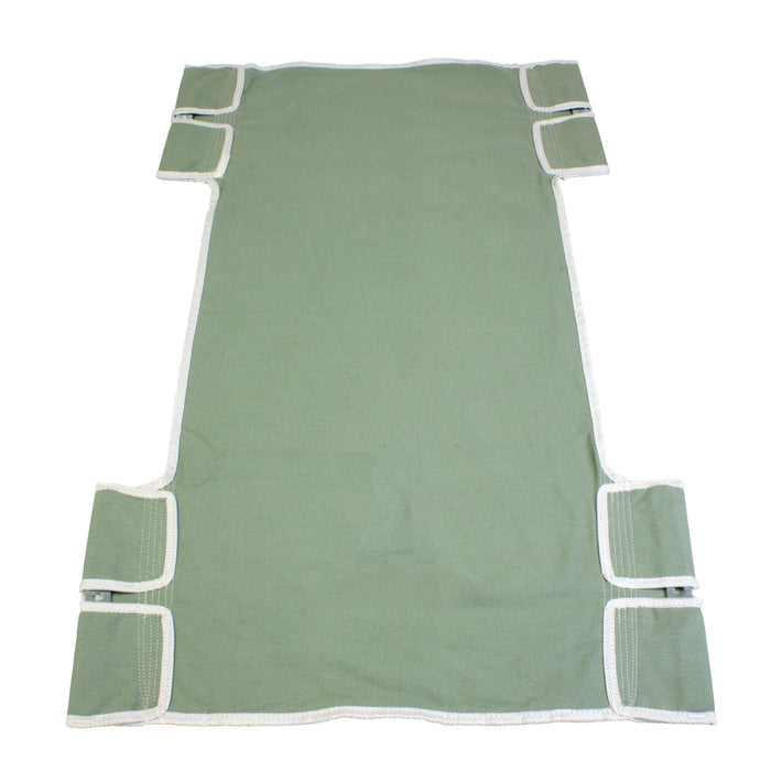 Green Dynarex Standard Seat and Back Sling Durable Cotton Canvas and Mesh Patient Transfer Sling for Wheelchair, Bed, and Bathing