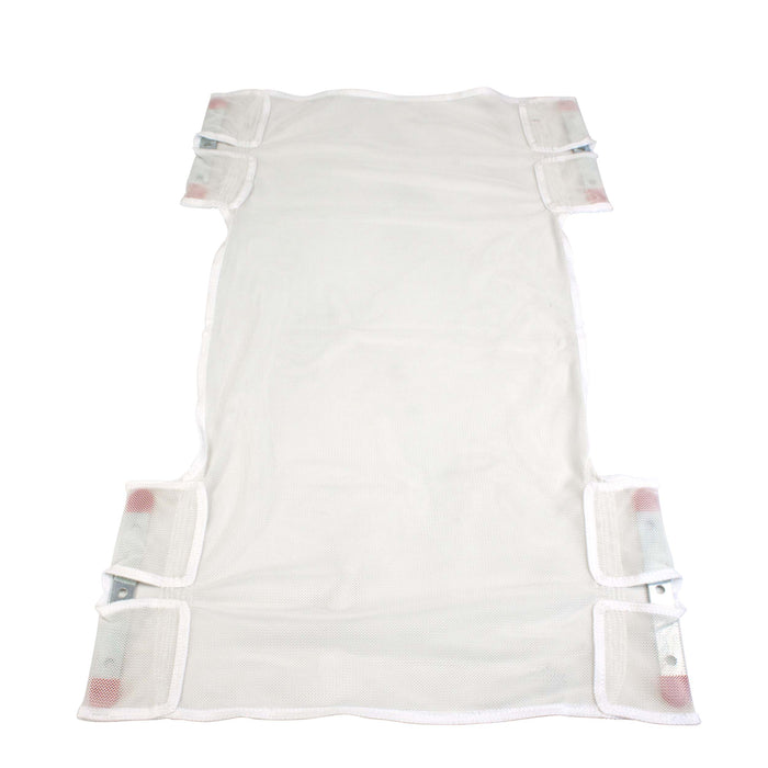 White Dynarex Standard Seat and Back Sling Durable Cotton Canvas and Mesh Patient Transfer Sling for Wheelchair, Bed, and Bathing