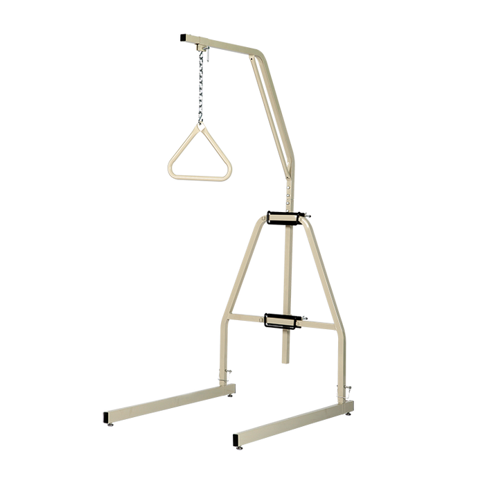 Front View Dynarex Standard Trapeze Bar and Stand Combo Adjustable Bed Mobility Aid with Durable Steel Construction