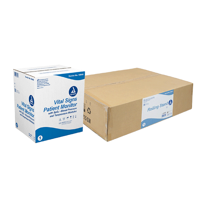 Box Dynarex Vital Signs Patient Monitor with Stand – Touch Screen and Standard Models for NIBP, Pulse, and Temperature Monitoring