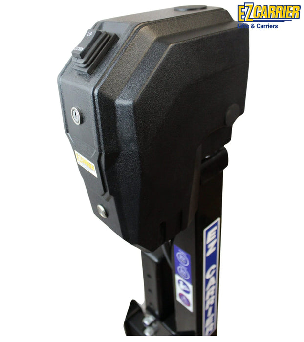 Black EZ Carrier Electric Lift Assisted Fold-Up Hitch Carrier – Heavy-Duty Scooter Wheelchair Lift, 350 lbs. Capacity, 32" x 60" Platform Image 2.4