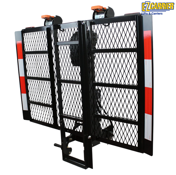 EZ Carrier Electric Lift Fold Up Scooter And Wheelchair Transport Carrier With 200 To 350 Lbs Weight Capacity Sideways