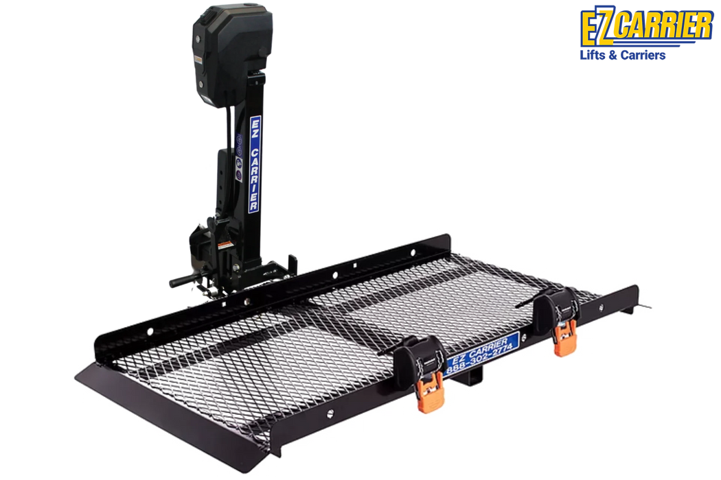 EZ Carrier Electric Lift Manual Fold Up Semi Automatic 250-350 Lbs Capacity Mobility Scooter And Wheelchair Hitch Carrier Main Image