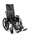 Black Emerald iCruise Reclining Wheelchair With Neck Support Pneumatic Elevating Legrests and Comfortable Vinyl Upholstery