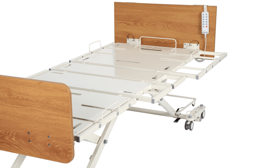 Emerald Infinity Expandable Bariatric Homecare Hospital Bed Head and Foot Board View with Hand Pendant