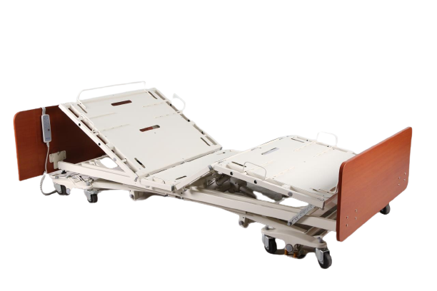 Emerald Infinity Max Expandable Bariatric Bed in Fully Flat Elevated  Position with Head and Foot Board View