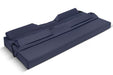 Emerald Raised Perimeter Mattress Cover Zipper Style, Showing The Dark Blue Nylon Fabric Shell Unzipped With Sectioned Foam Side Safety Bolsters Laid Flat Before Installation.