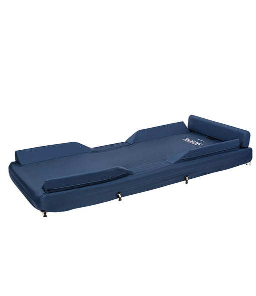 Blue Emerald Raised Perimeter Mattress Overlay Cover in Actual View