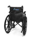 Black Emerald iCruise Standard Wheelchair Pneumatic Elevating Legrests and Comfortable Vinyl Upholstery rear view with logo