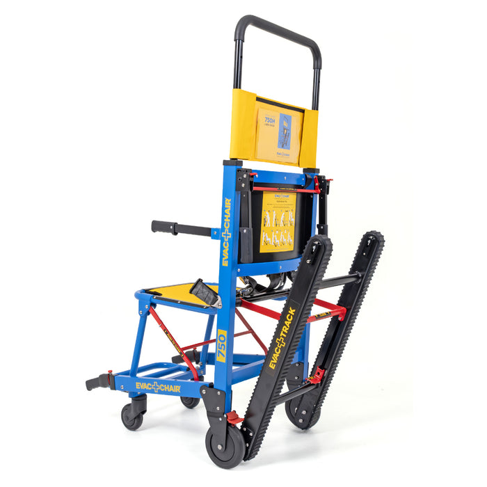 Side View Evac + Chair 750H Evacuation Chair for Safe and Easy for 1-2 Person Operation with Evac-Trac Belts and Carry Handles
