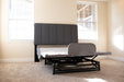 Flex A Bed Hi Low Adjustable Bed Queen Size Base Frame Only In Partially Raised Head And Knee Section With Headboard View