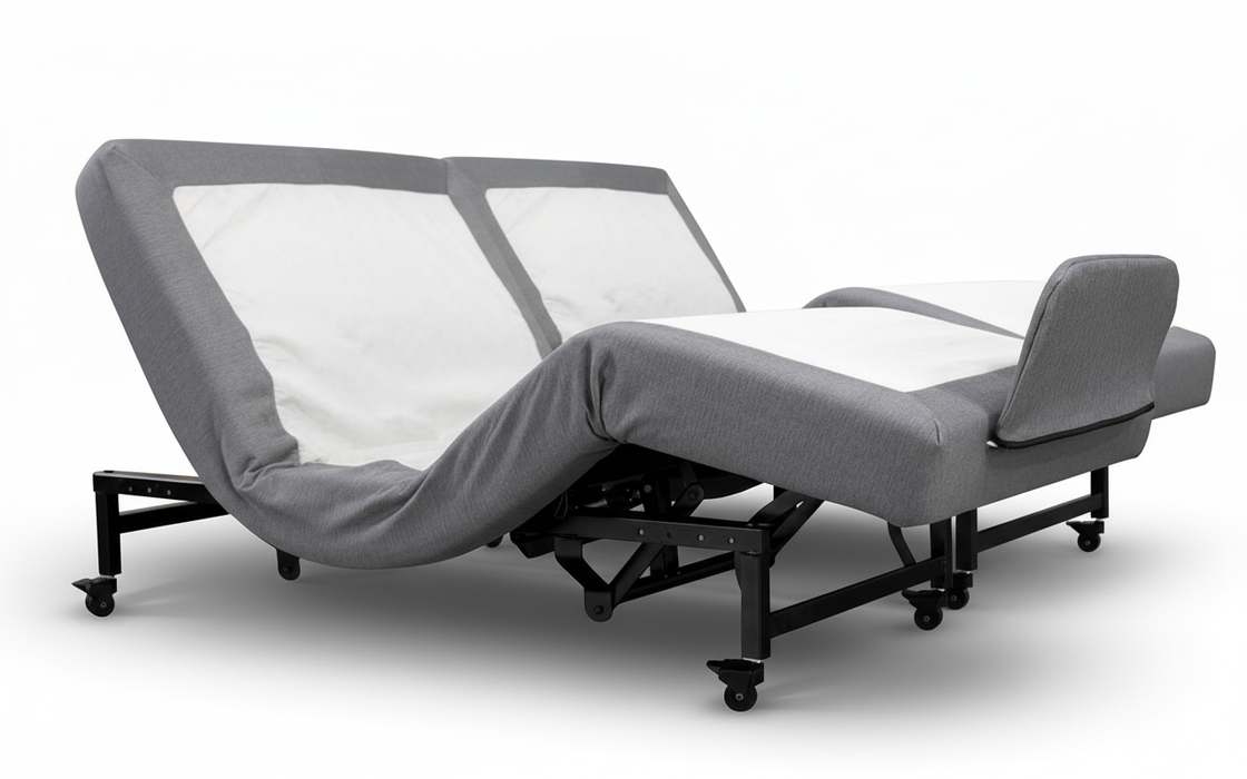 Flex A Bed Premier Adjustable Bed Queen Size Base Frame Only In Raised Head And Knee Section View