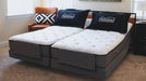 Flex A Bed Premier Adjustable Bed Split Queen In Partially Raised Head Section Flat Knee Section With Mattress And Pillow View