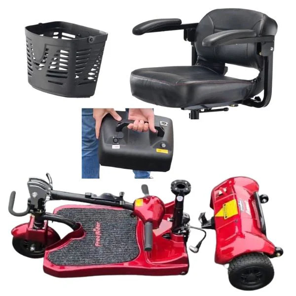 FreeRider Ascot3 3 Wheel Mobility Scooter With Comfortable Seat And Easy Steering Control Parts Image