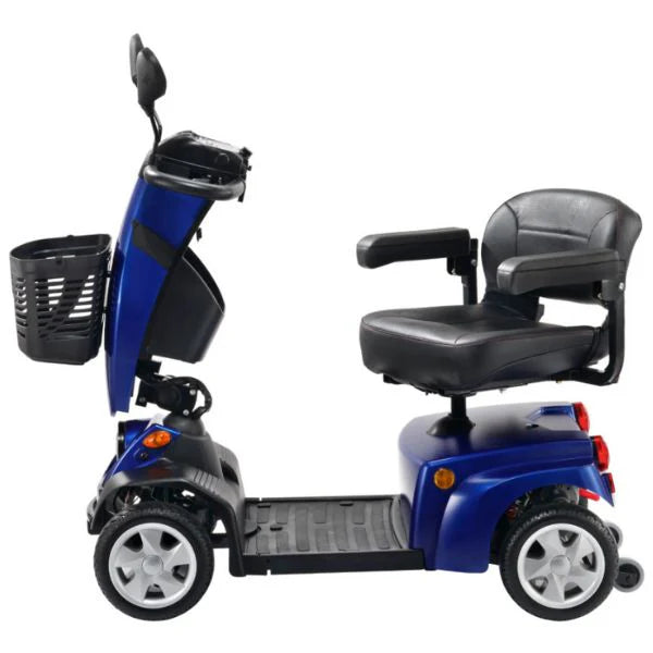 FreeRider City Mobility Scooter Front Image Compact 4 Wheel Electric Scooter 400 lbs. Capacity Portable Design Side Photo
