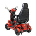 Metallic Orange FreeRider Terrain Mobility Scooter Sporty Design Double Wishbone Suspension Enhanced Stability Back Image