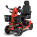Metallic Orange FreeRider Terrain Mobility Scooter Sporty Design, Double Wishbone Suspension Enhanced Stability Front View Image