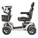 Brite White FreeRider Terrain Mobility Scooter Sporty Design Double Wishbone Suspension Enhanced Stability Side Image