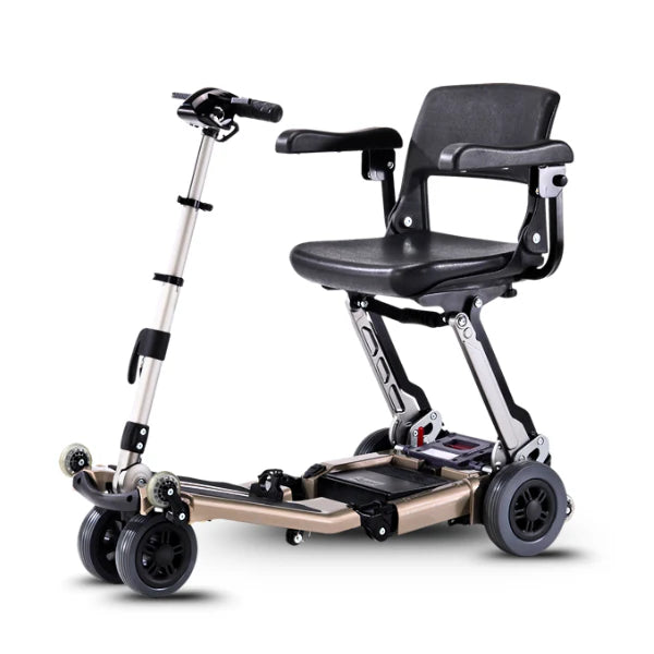 FreeRider Luggie Elite Compact Foldable Mobility Scooter Lightweight Travel Scooter With Adjustable Seating Image Black